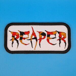 Reaper biker embroidered hook backing patch